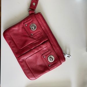 Marc Jacobs red leather clutch